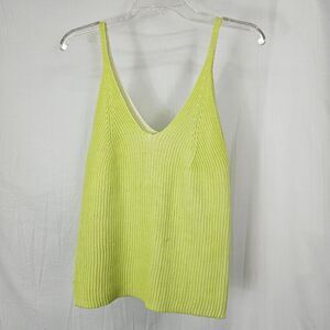 FRNCH Paris EDITH TOP Lime Green Women's Size Medium Sleeveless Sweater Top